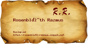 Rosenblüth Razmus névjegykártya
